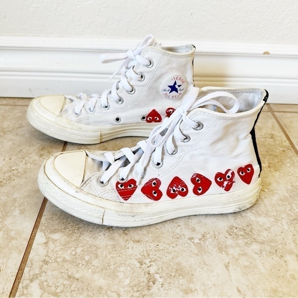 Comme Des Garçons Play x Converse Chuck 70 Hi "Multi Hearts White" sneakers - Picture 6 of 8